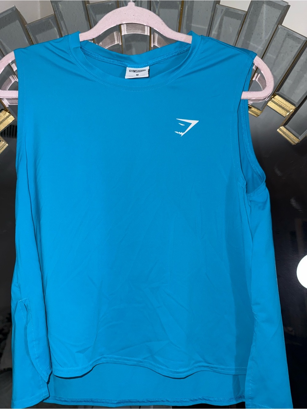 Gymshark Women's Muscle Tee in Bright Teal Blue